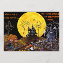Halloween delen, inbjudningar, spökade, inhyser,