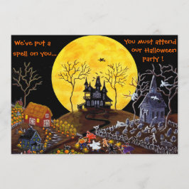 Halloween delen, inbjudningar, spökade, inhyser, inbjudningar