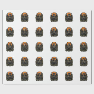 Halloween Demon Nunna Kronvingar Orange Måne_1 Presentpapper