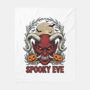 Halloween-Demon-Shirt med Vintage-graverad Pumpa Fleecefilt