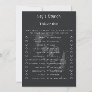 Halloween den här eller den där Brunch Party-match Inbjudningar
