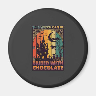 Halloween Den här häxan kan mutas Choklad spökhus Magnet