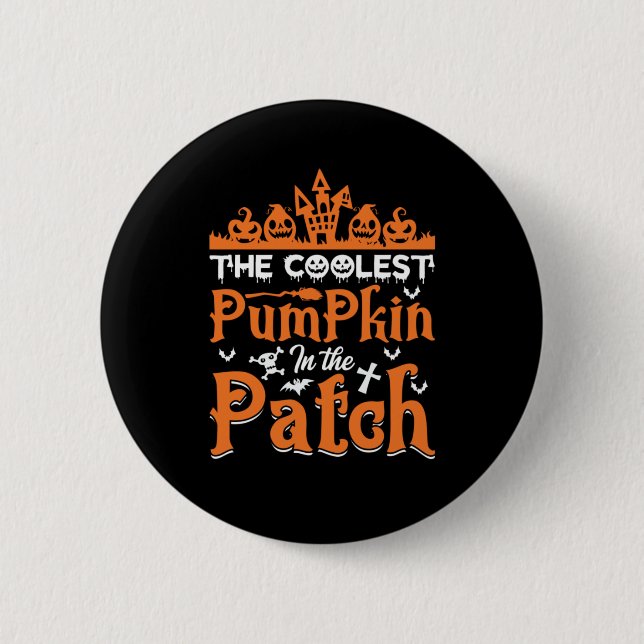 Halloween den kolaste pumpen i Julafton Knapp (Framsida)