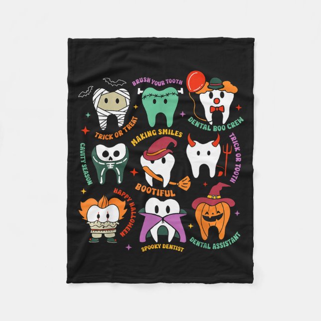Halloween Dental Boo Crew Dentist Costume Teeth Wo Fleecefilt (Framsidan)