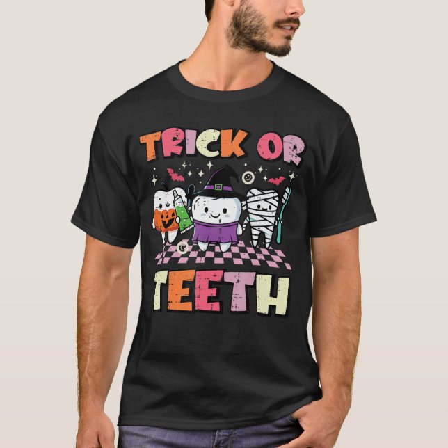 Halloween Dentistrick Oreeth Dental Costume Men Wo T Shirt (Framsida)
