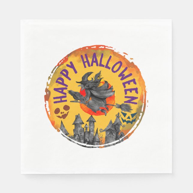 Halloween Design Design Happy halloween Witch Pappersservett (Framsidan)