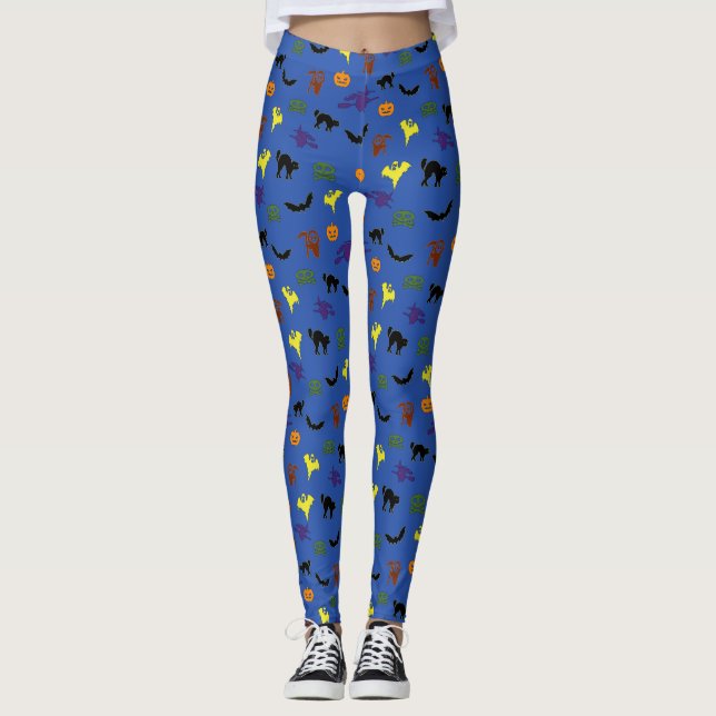 Halloween Design Design Mönster Leggings (Framsida)
