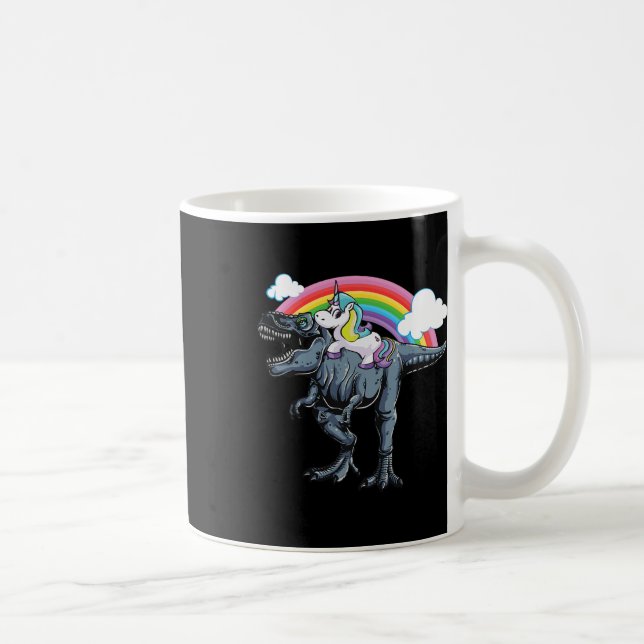 Halloween-design för barn enhörning ridande dinosa kaffemugg (Höger)
