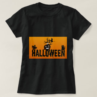 Halloween Design Kvinnors Bära T-Shirt (svart)