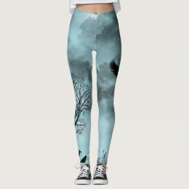 Halloween-design med raven leggings