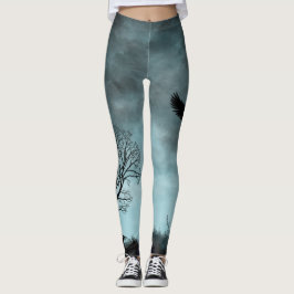 Halloween-design med raven leggings