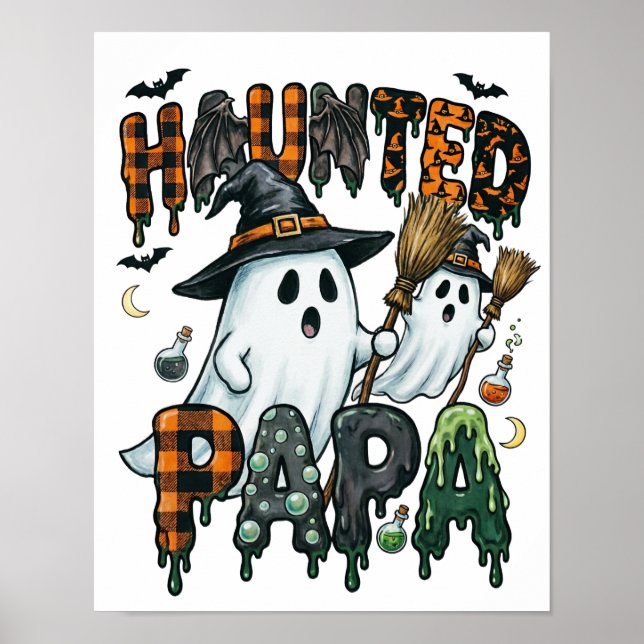 Halloween-design med spökpappa poster (Framsidan)