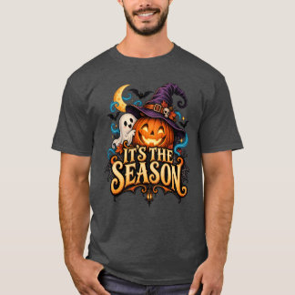 Halloween Det Är Säsongen Pumpa och Spöke T-Shirt