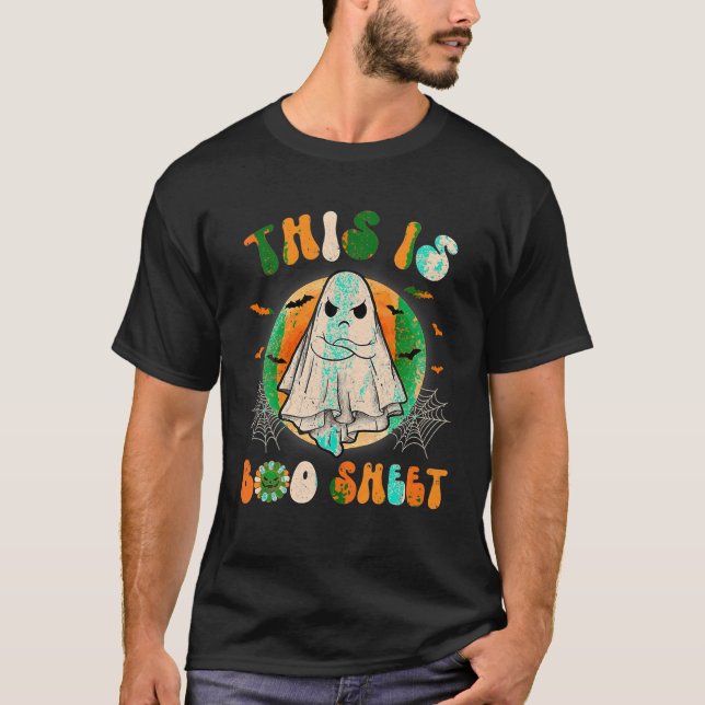 Halloween det här är Boo Lakan Ghost Retro t Sh T Shirt (Framsida)