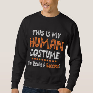 Halloween, det här är min mänskliga dräkt jag är V Lång Ärmad Tröja