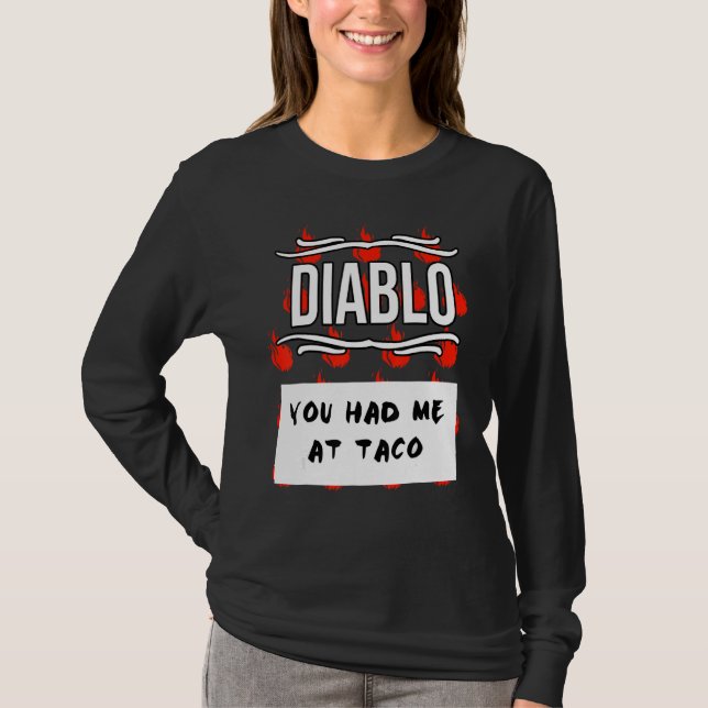Halloween Diablo Hot Sauce Group Du hade mig T Shirt (Framsida)