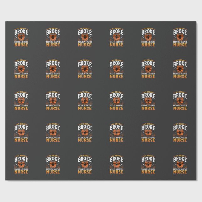 Halloween dialys sjuksköterska kvast sönder Design Presentpapper (Platt)