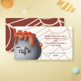Halloween Diaper Raffle Baby Shower Tilläggskort