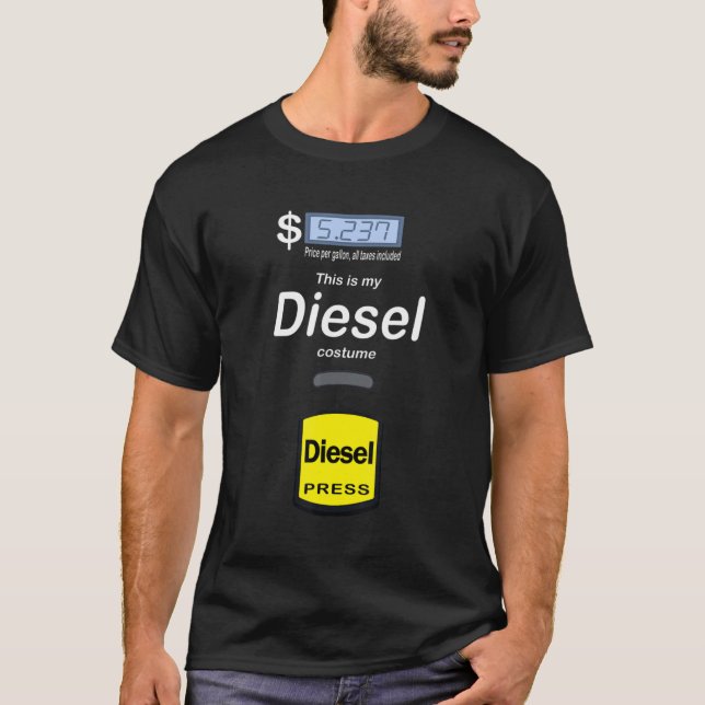 Halloween Diesel Costume Gas Pump Diesel T Shirt (Framsida)