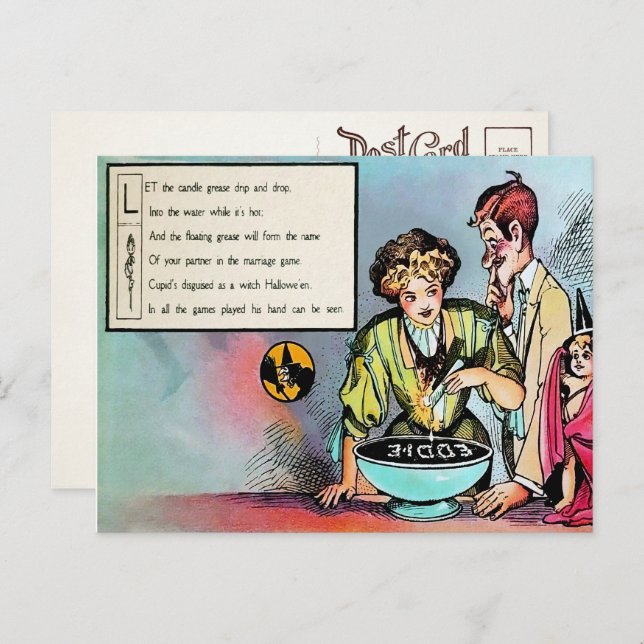 Halloween-dikt från Victorian-åldern 3 vykort (Fram/baksida)