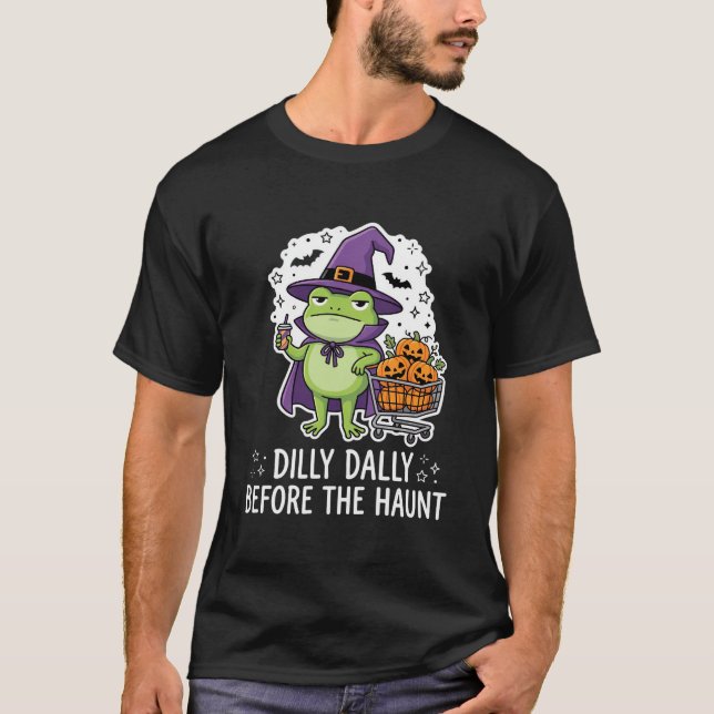 Halloween Dilla Dalla Groda Häxa Pumpa Kärra T Shirt (Framsida)
