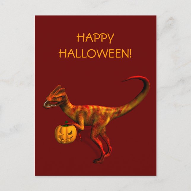 Halloween Dilofosaurus Vykort (Framsida)