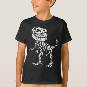 Halloween Dino Skeleton Trex Boys Kids Småbarn Du T Shirt