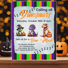 Halloween Dinosaur Dino-Mash Party Vykort