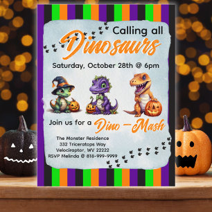 Halloween Dinosaur Dino-Mash Party Vykort
