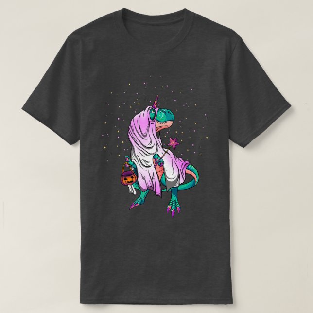 Halloween Dinosaur Fairy med magiska trollspön som T Shirt (Design framsida)