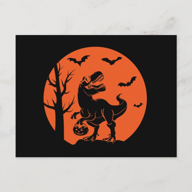 Halloween Dinosaur Family Costume Halloween Vykort (Framsida)
