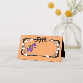 Halloween-dinosaur med fladdermusvingar Orange Placeringskort