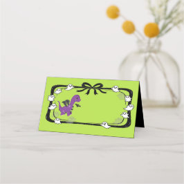 Halloween-dinosaur med fladdermusvingar platskort placeringskort