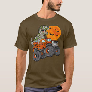 Halloween Dinosaur Monster Lastbil Måne T Shirt