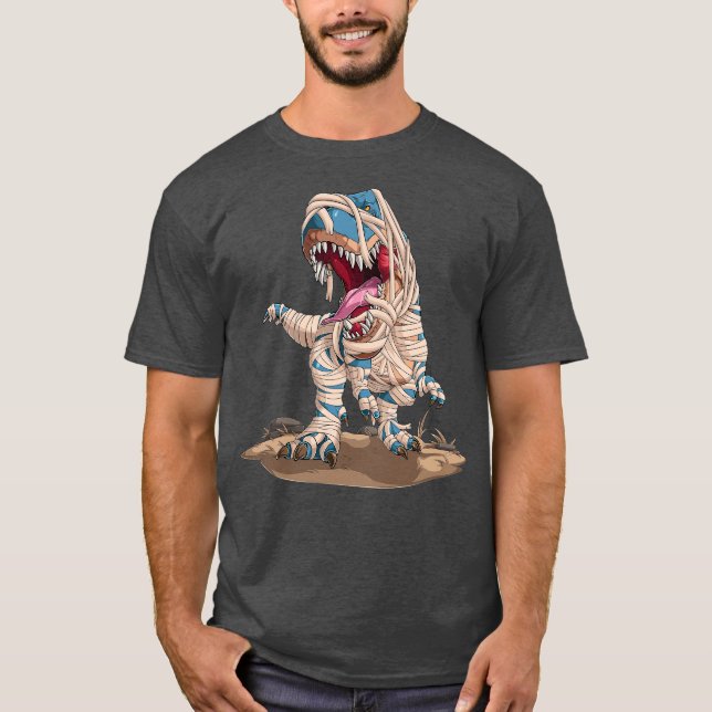 Halloween Dinosaur Mummy T Shirt (Framsida)