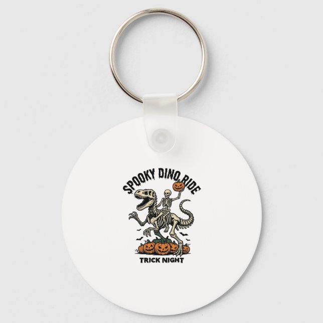 Halloween Dinosaur Skelett Vintage Trick Ride_1 Nyckelring (Framsida)
