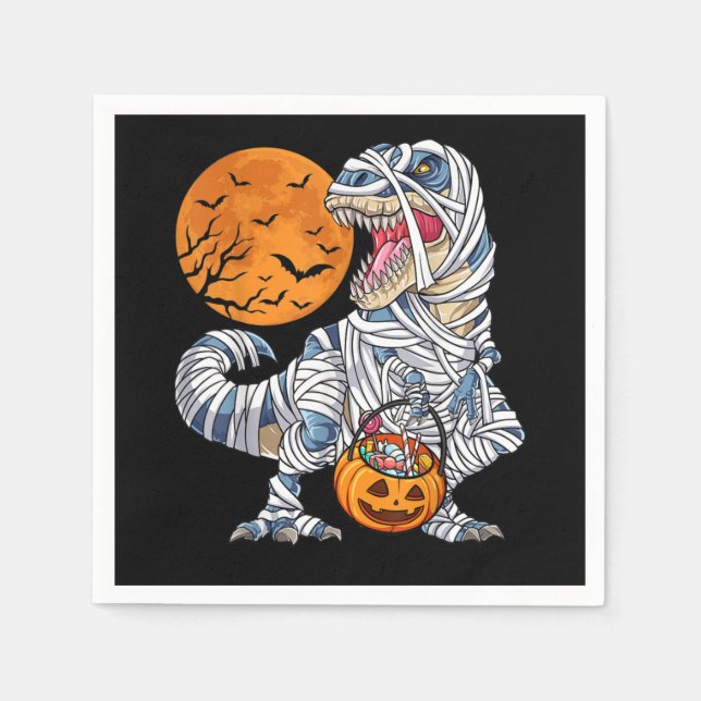 Halloween Dinosaur T rex Mummy Pumpkin Pappersservett (Framsidan)