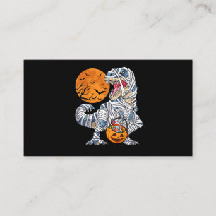 Halloween Dinosaur T rex Mummy Pumpkin Visitkort