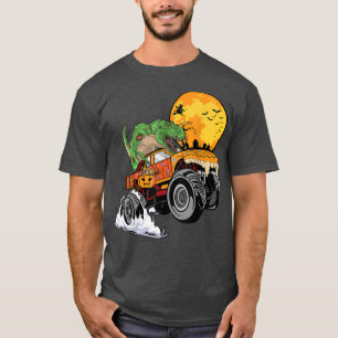 Halloween Dinosaur Zombie Monster Lastbil Boys Tod T Shirt