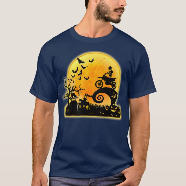 Halloween Dirt Bike Costume Funny Motocross Dirt T Shirt (Framsida)