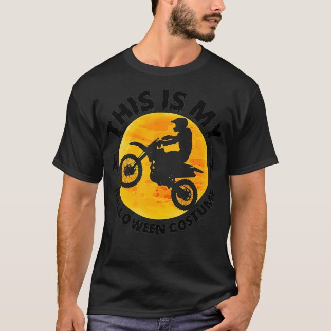 Halloween Dirt Biker Costume Gift Funny Motocross T Shirt (Framsida)