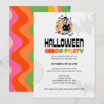 Halloween Disco Boll Party-inbjudan