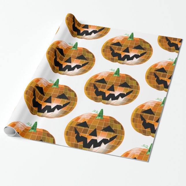 halloween disco spegel boll-pumpa presentpapper (Utrullad)