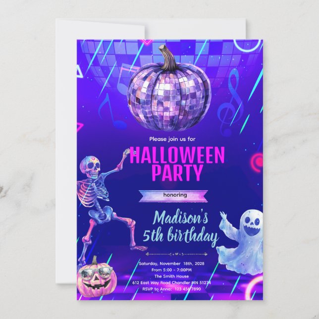 halloween disko inbjudan (Framsida)