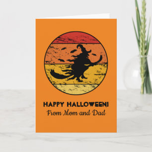 Halloween Distress Vintage Witch 2 Retro Sunset Kort