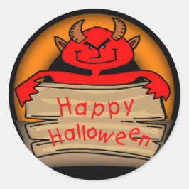 Halloween Djävulen Round Stickers Runt Klistermärke