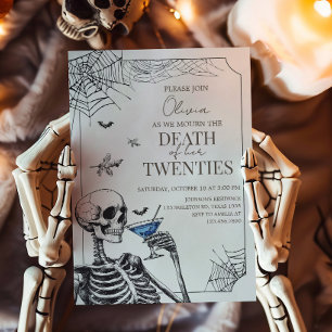 Halloween Död till min tjugonde födelsedag Inbjudningar