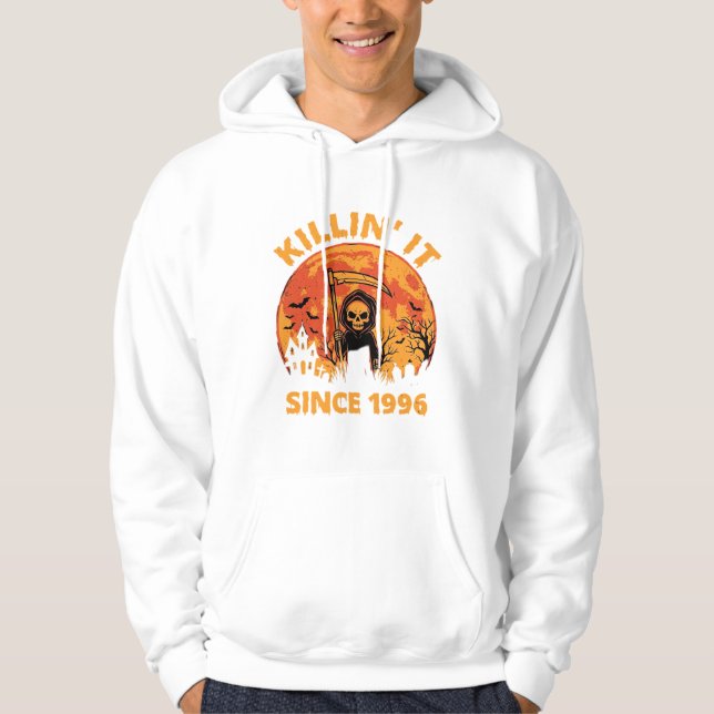 Halloween Dödgrävaren Sedan 1996 Födelsedagsdesign Hoodie (Framsida)