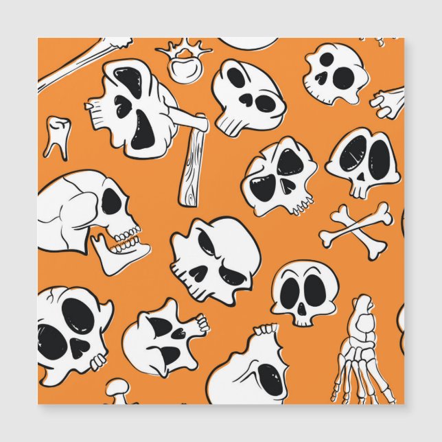 Halloween Dödskallar Ben Klotter Mönster (Framsida)