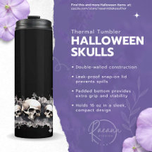 Halloween Dödskallar Design Termisk Tumbler